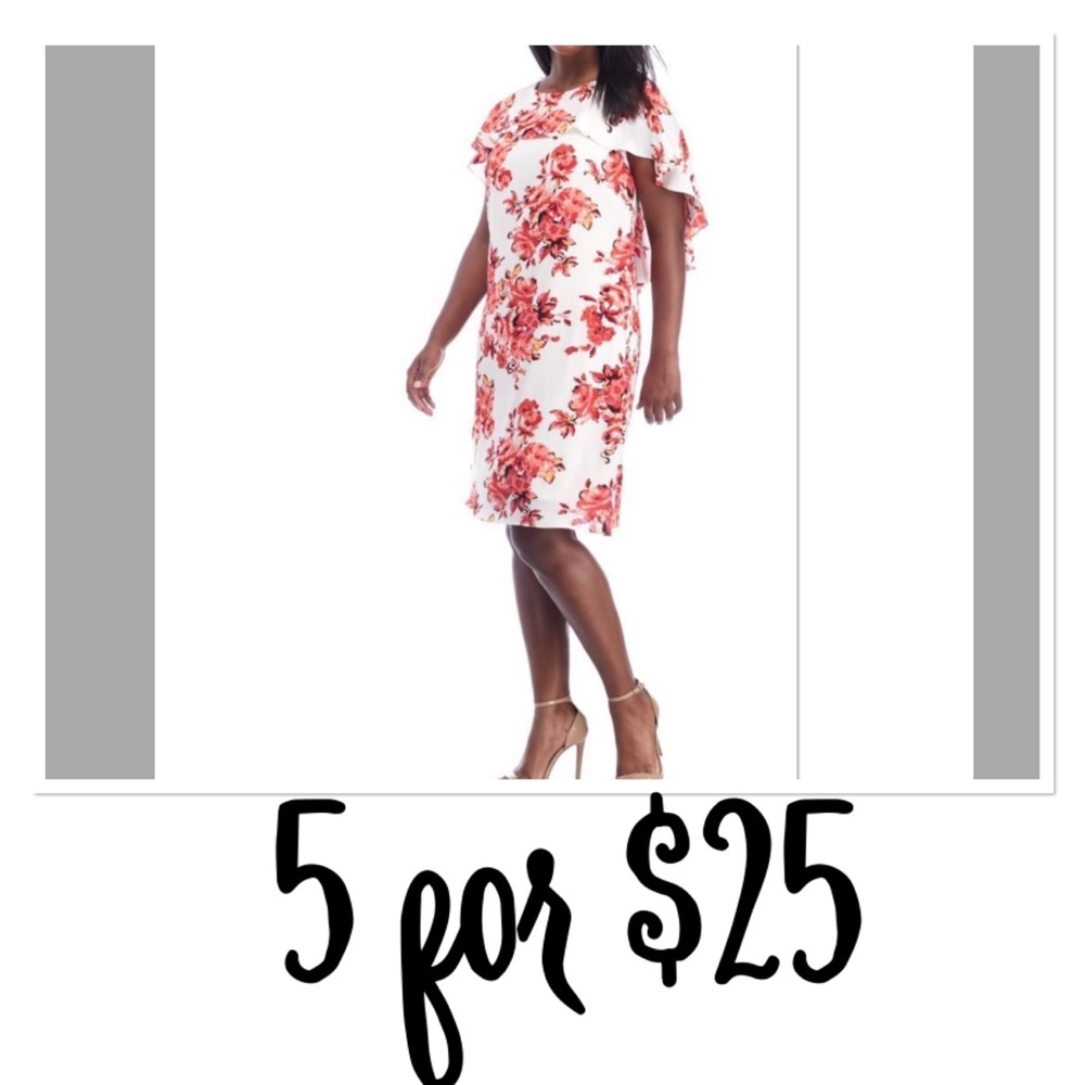 🚨CLOSET CLOSING🚨 Floral Cape Sleeve Dress